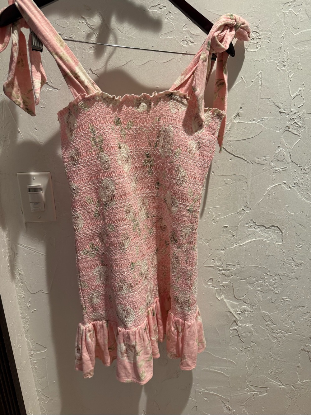 LoveShackFancy Norna Smocked Tie-Shoulder Mini Dress in Ballet Pink – NWT - Picture 2 of 8